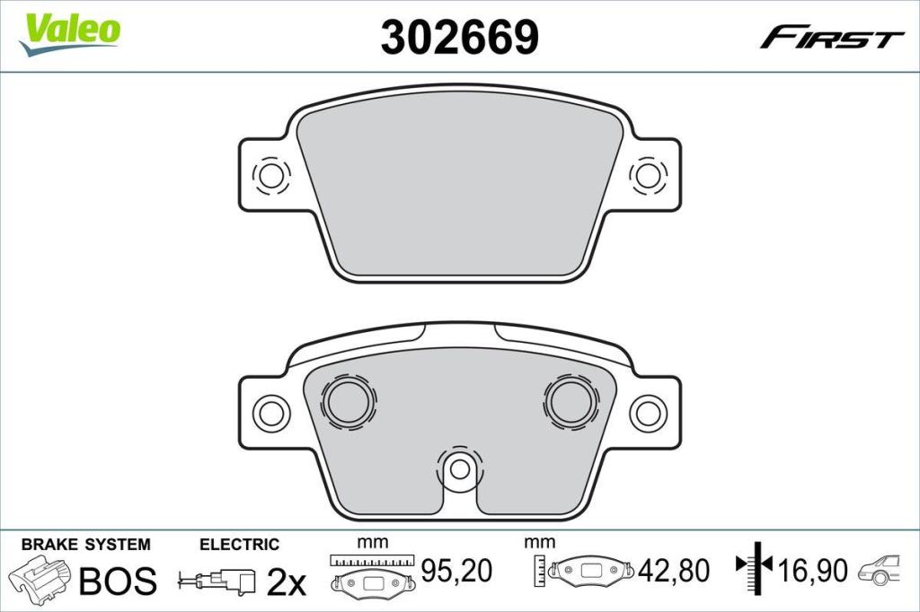 Jogo de 4 pastilhas de travão VALEO ref. 302669